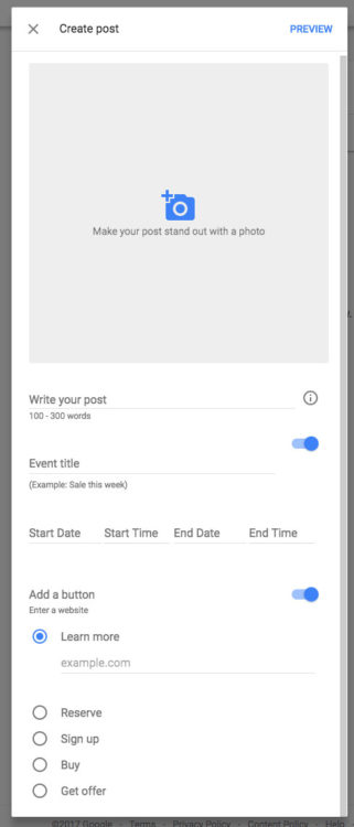 Google Post Feature