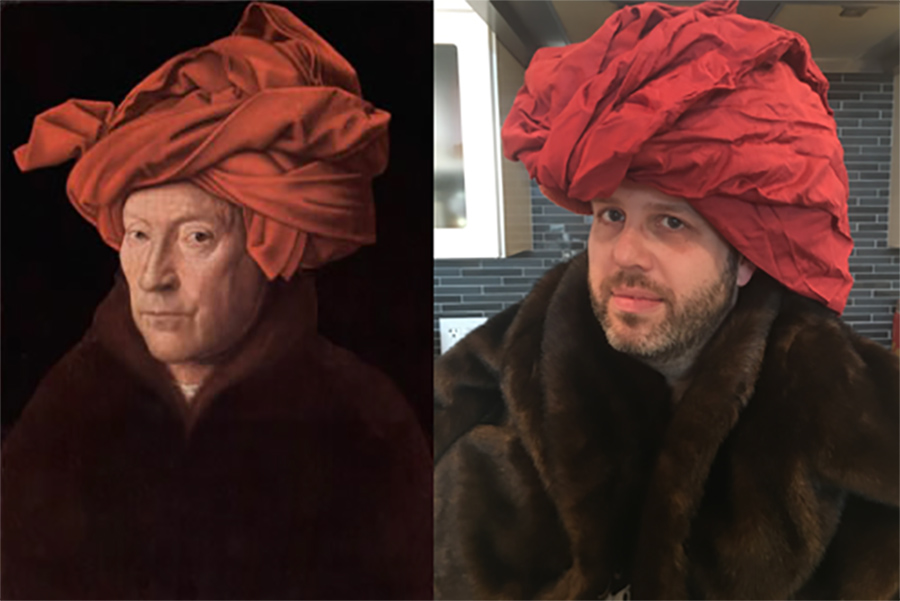 portrait of a man with a red turban