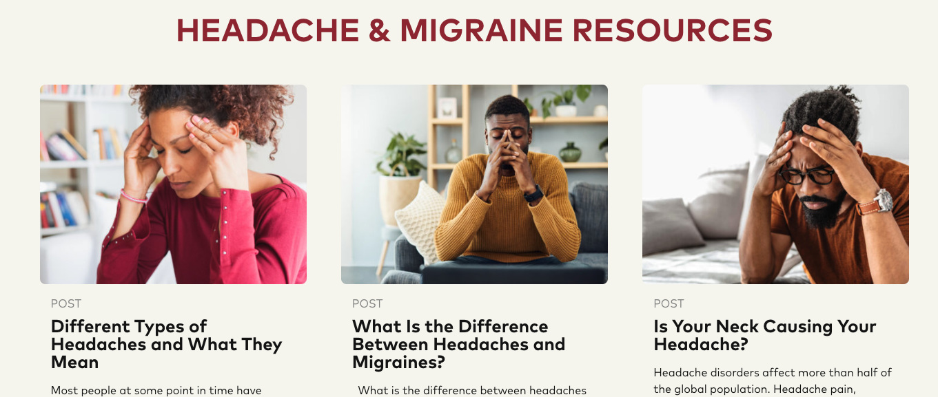 Benchmark headache blog articles