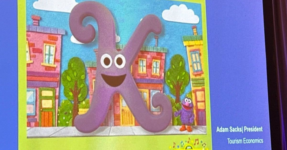 Tourism Economics President Adam Sachs used levity in his approach to this serious subject. As he put it, “our entire presentation is brought to you by the letter K."