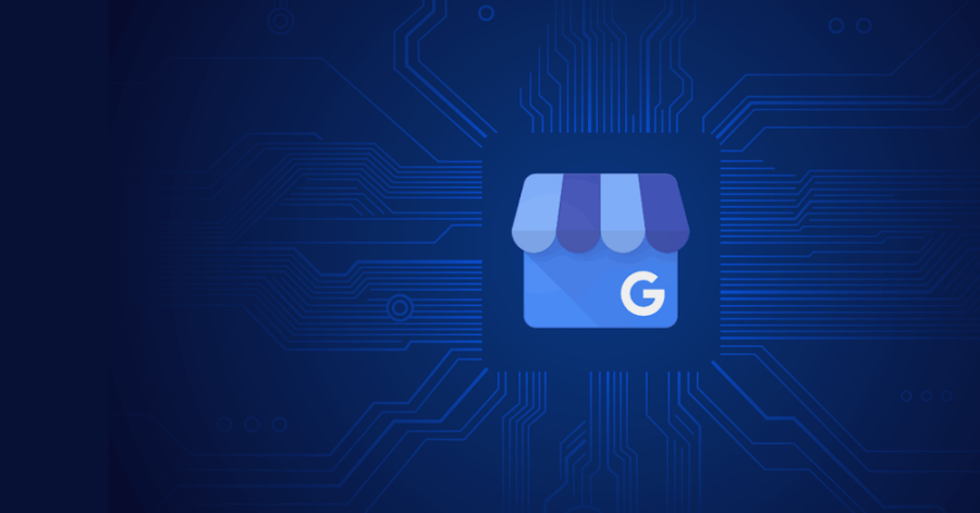 Google Business Profile logo on dark blue background